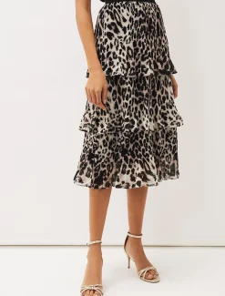 Chelsie Leopard Tiered Skirt