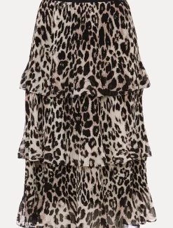 Chelsie Leopard Tiered Skirt