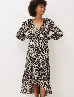 Chelsie Leopard Wrap Dress