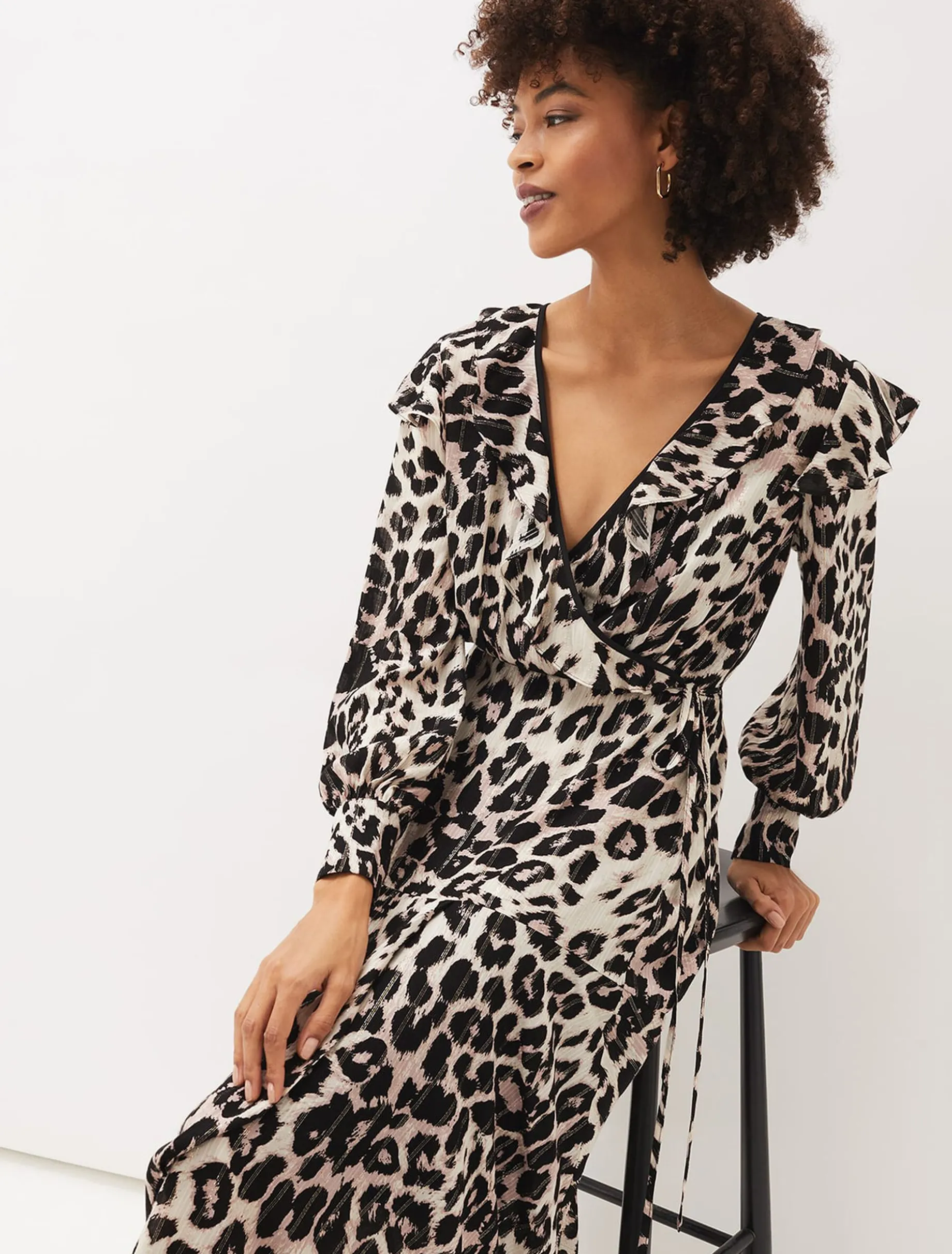 Chelsie Leopard Wrap Dress