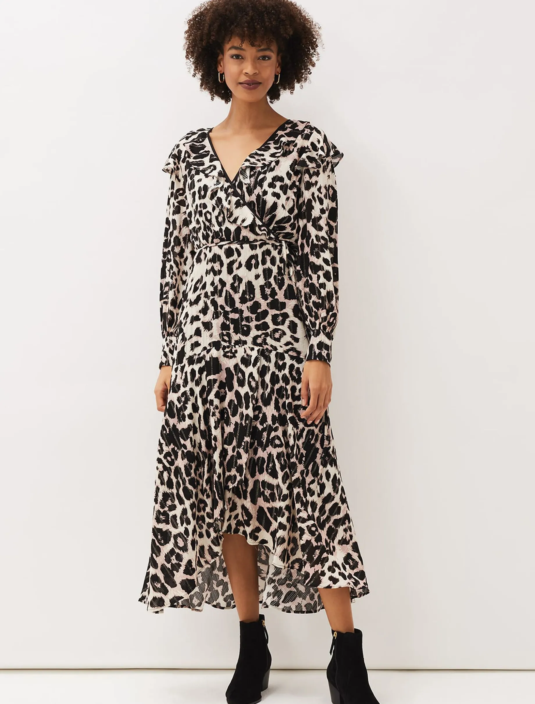 Chelsie Leopard Wrap Dress