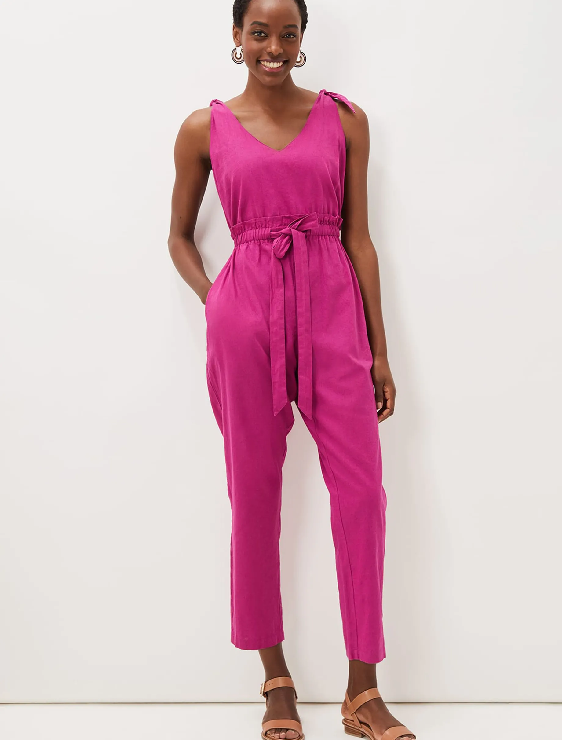 Chessie Linen Tie Jumpsuit