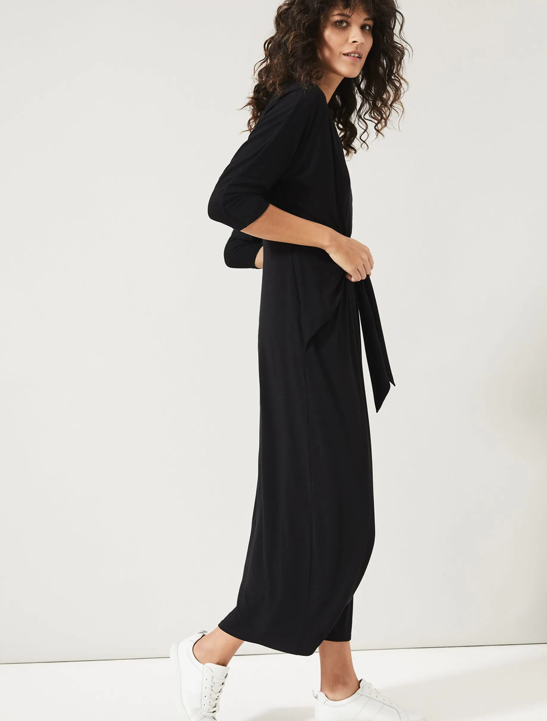 Cindy Tie Front Jersey Dress