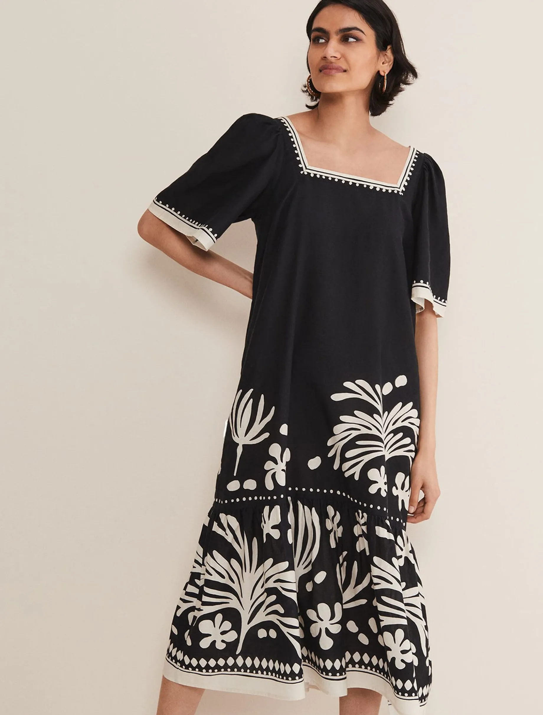 Claria Linen Midi Dress