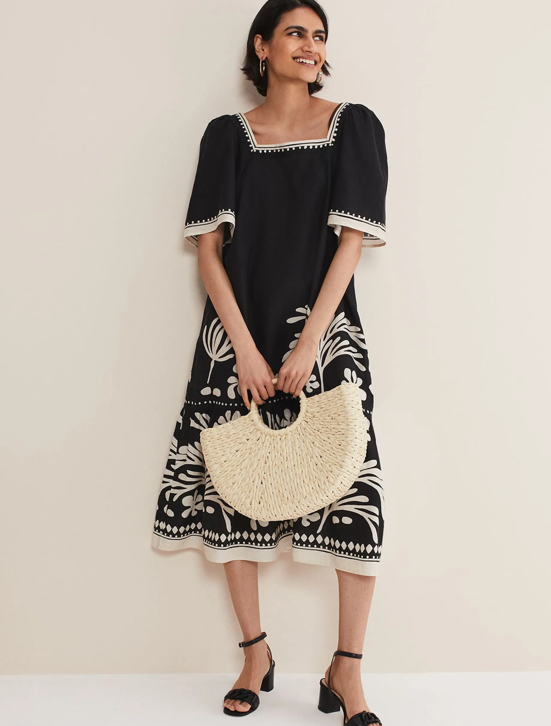 Claria Linen Midi Dress