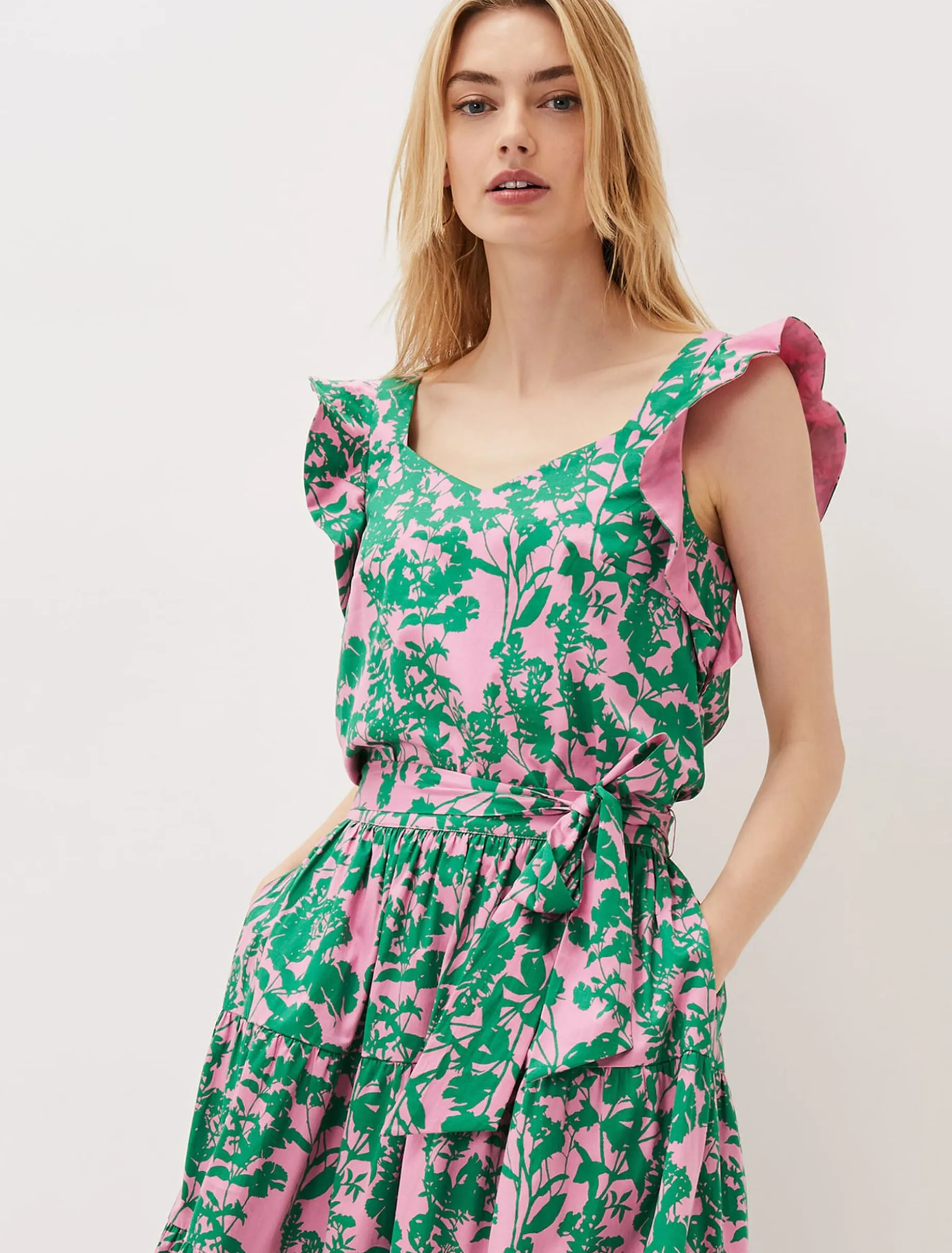 Cleona Printed Dobby Co-Ord Top