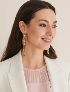 Cluster Leaf Drop Earring