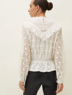 Coralina Embroidered Frill Blouse