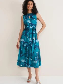 Corrin Butterfly Print Midi Dress