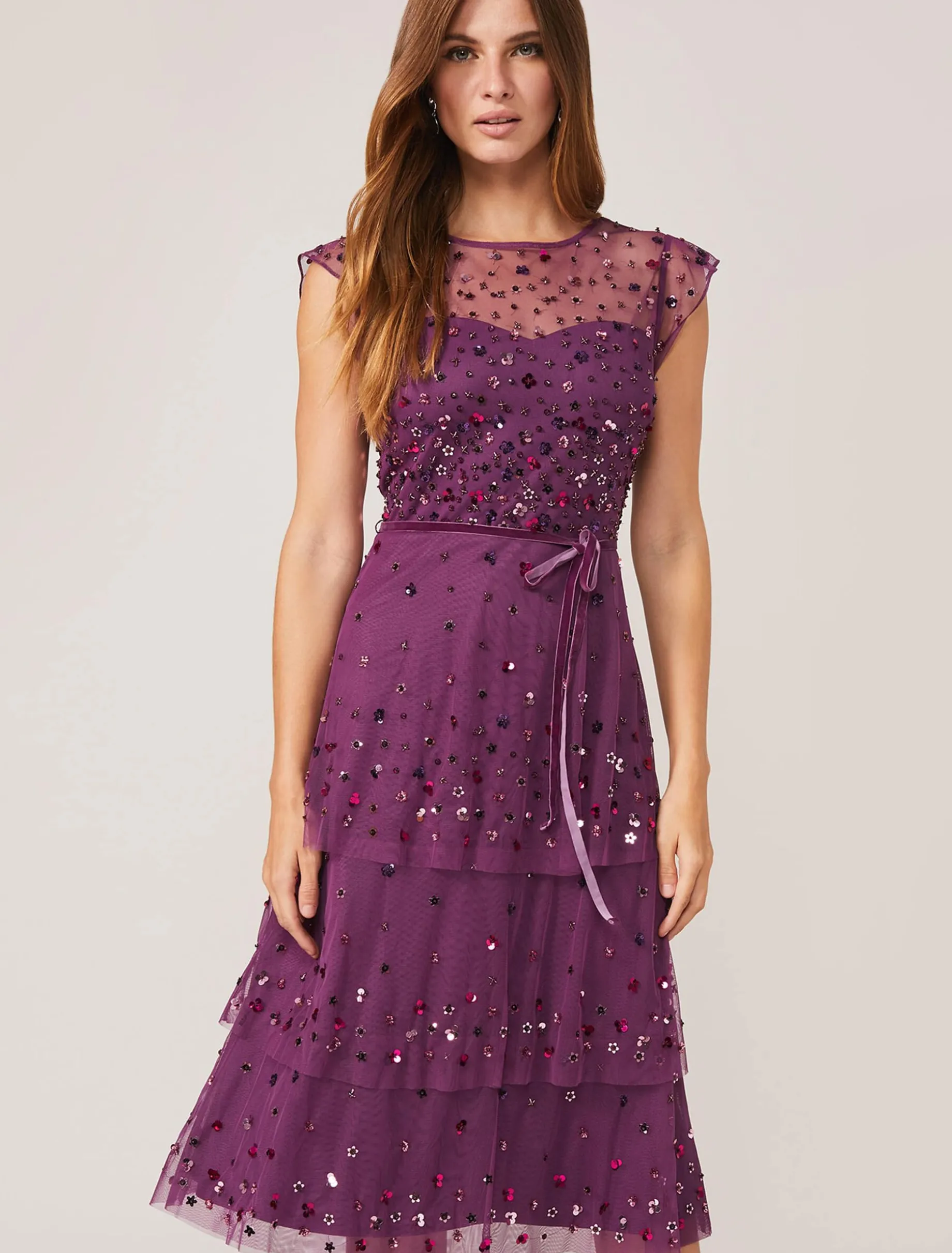 Cortine Embellished Tiered Dress