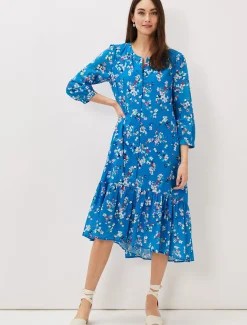 Cotton Floral Tiered Dress