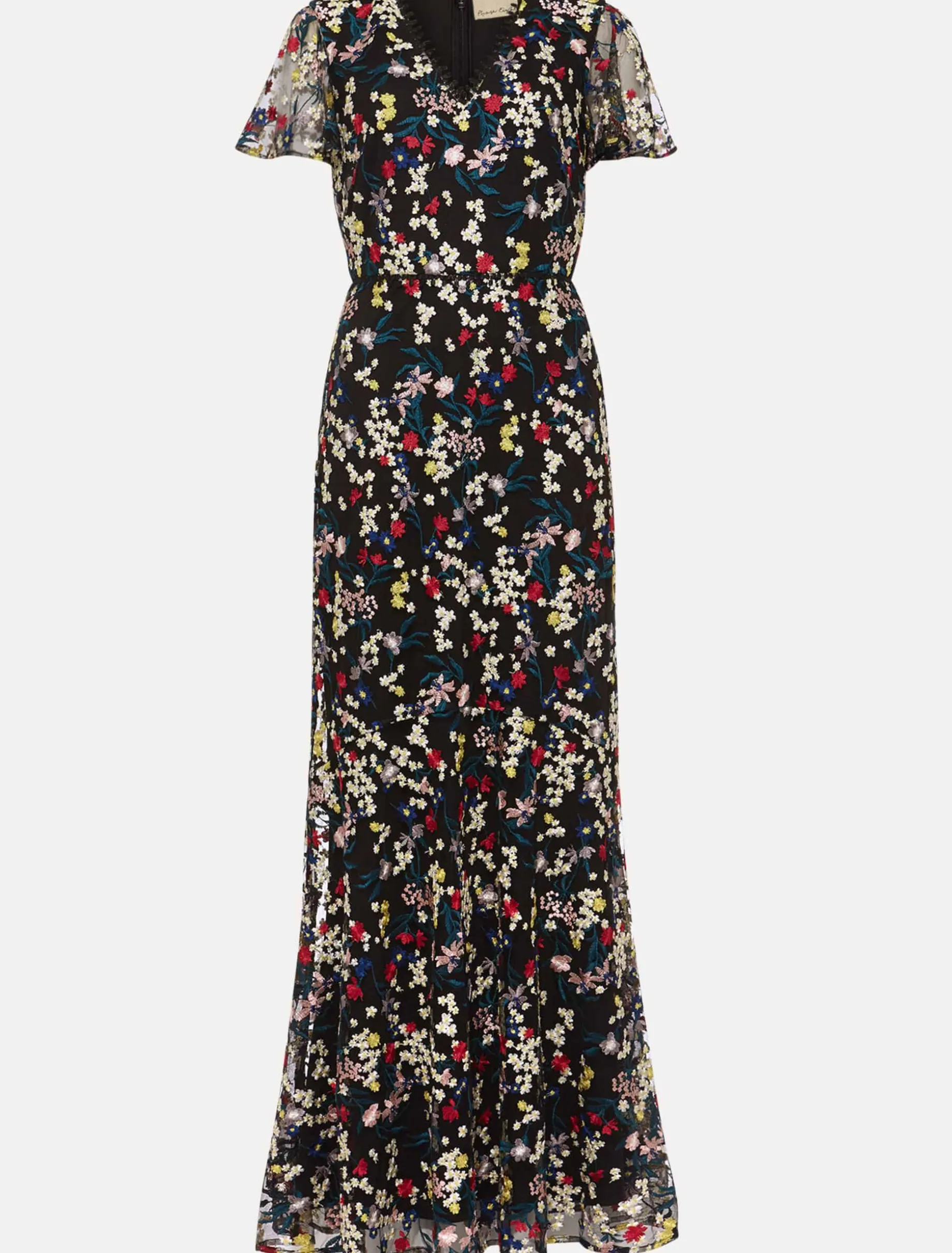 Daiva Embroidered Fishtail Dress
