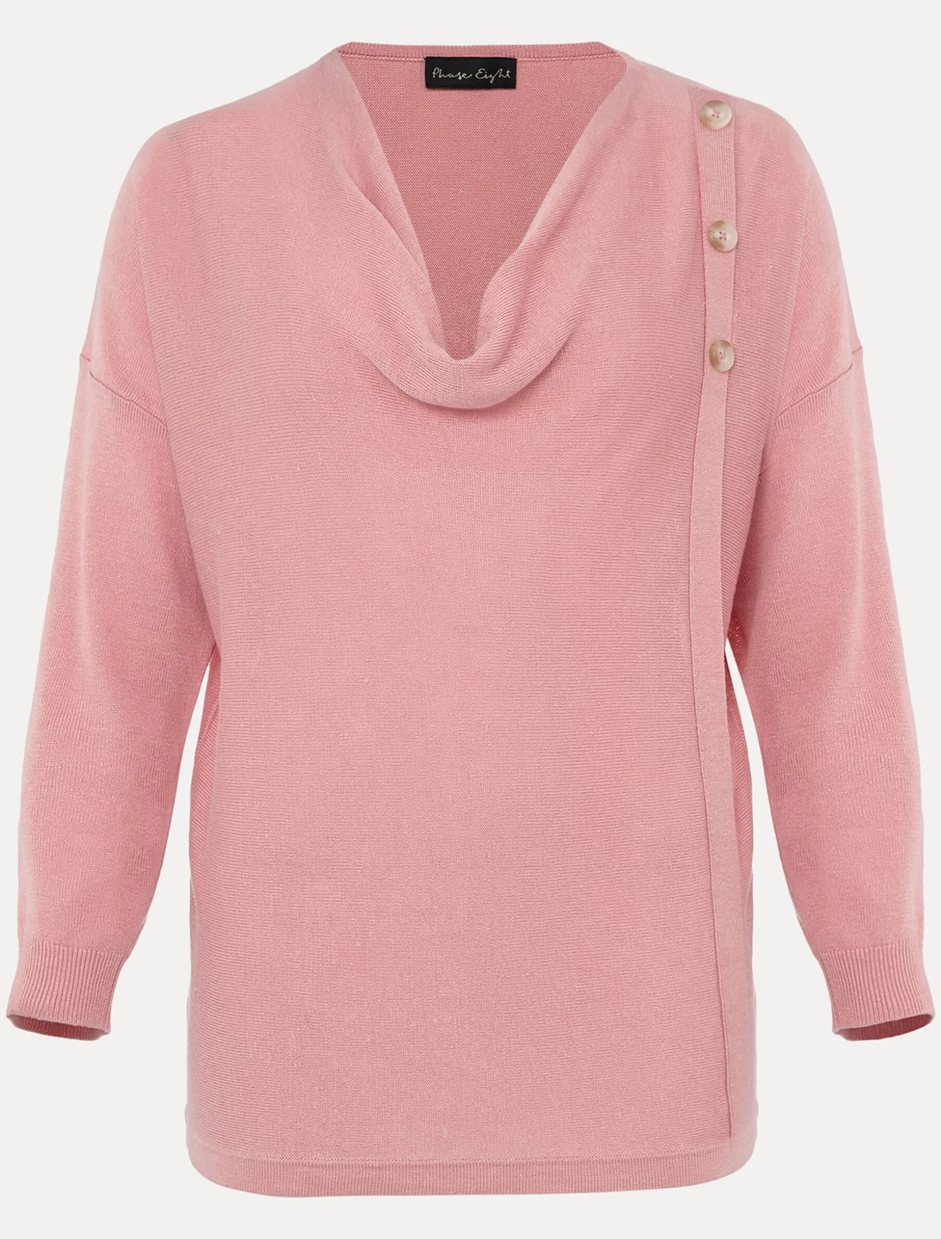 Dana Cowl Neck Button Trim Knit