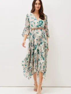 Dani Floral Pleated Midi Dress