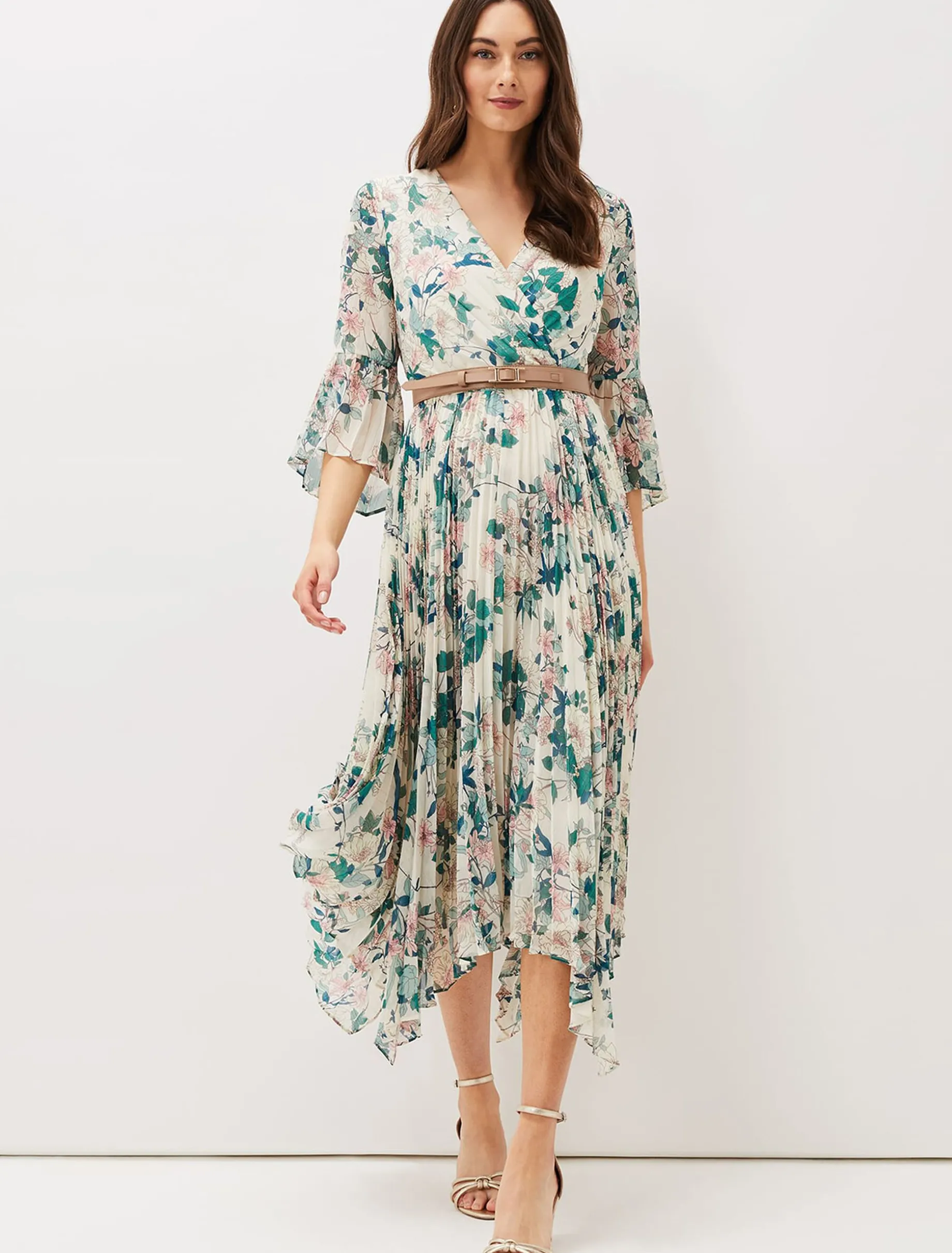 Dani Floral Pleated Midi Dress