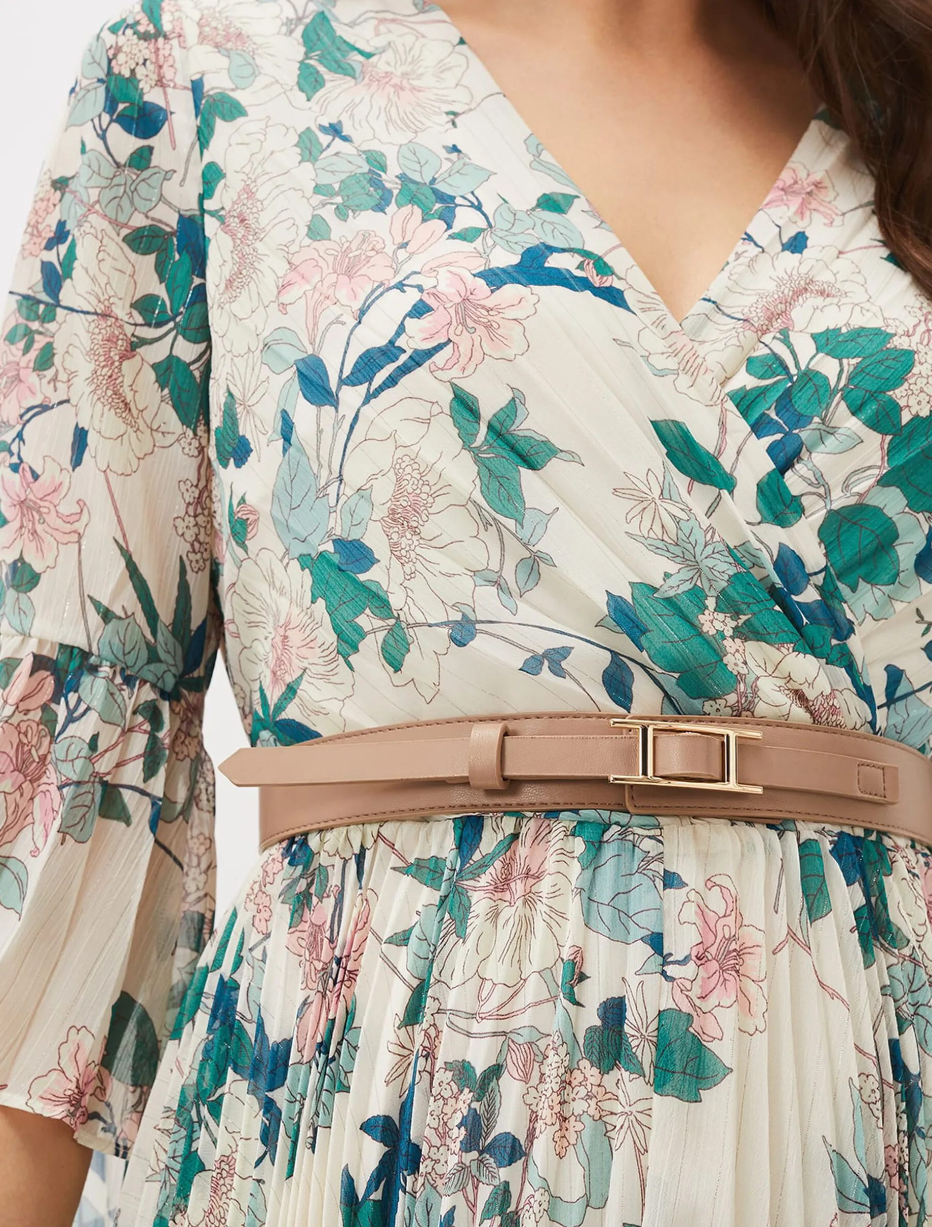 Dani Floral Pleated Midi Dress