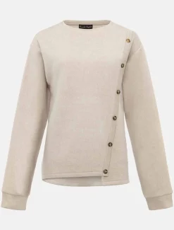 Dasha Button Detail Asymmetric Hem Top