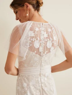 Delilah Mesh Embroidered Maxi Wedding Dress