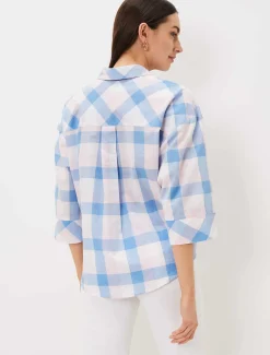 Della Gingham Tie Front Blouse
