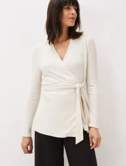 Deona Ribbed Wrap Top