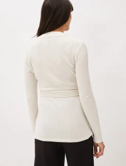 Deona Ribbed Wrap Top