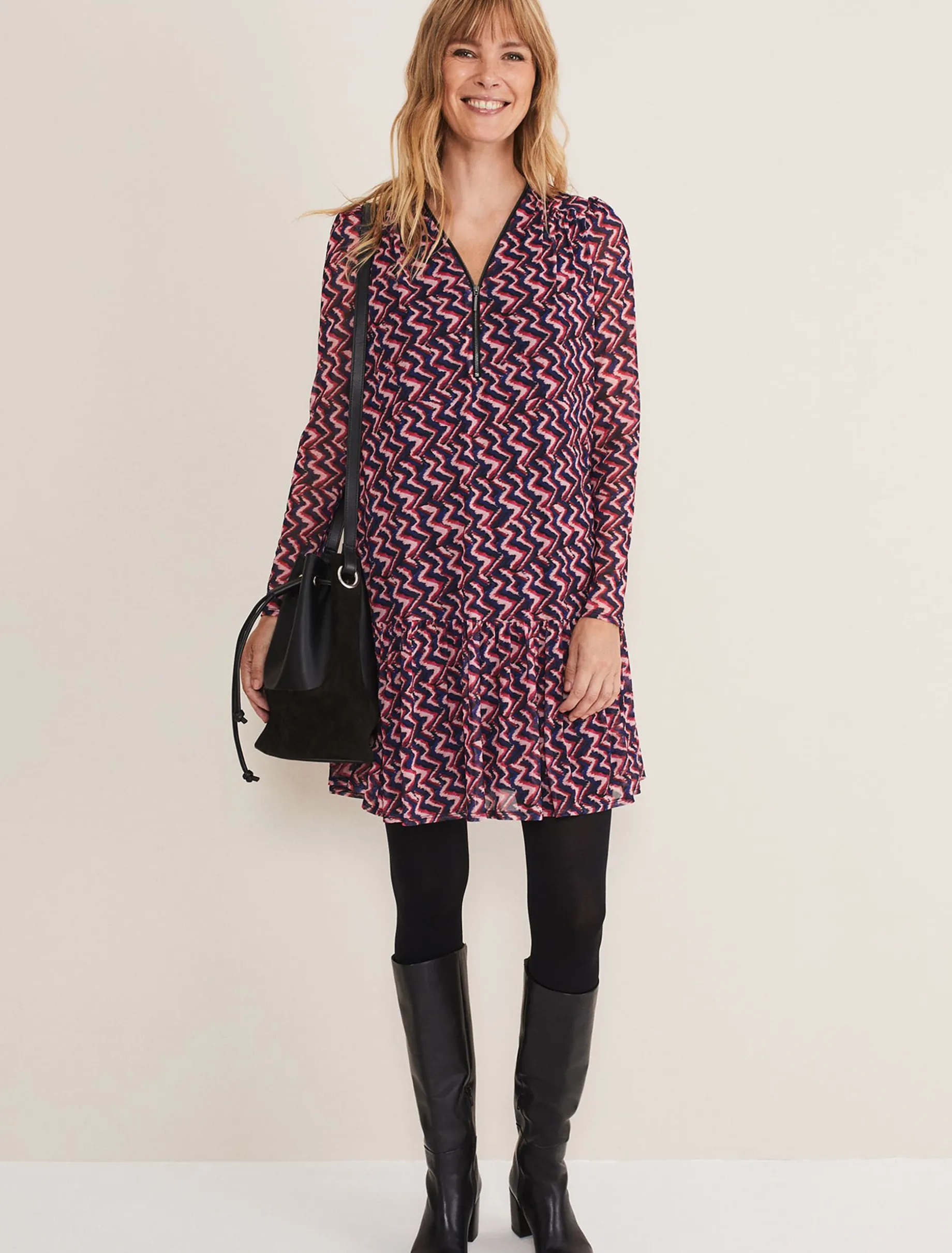 Dorathy Zig Zag Mesh Dress
