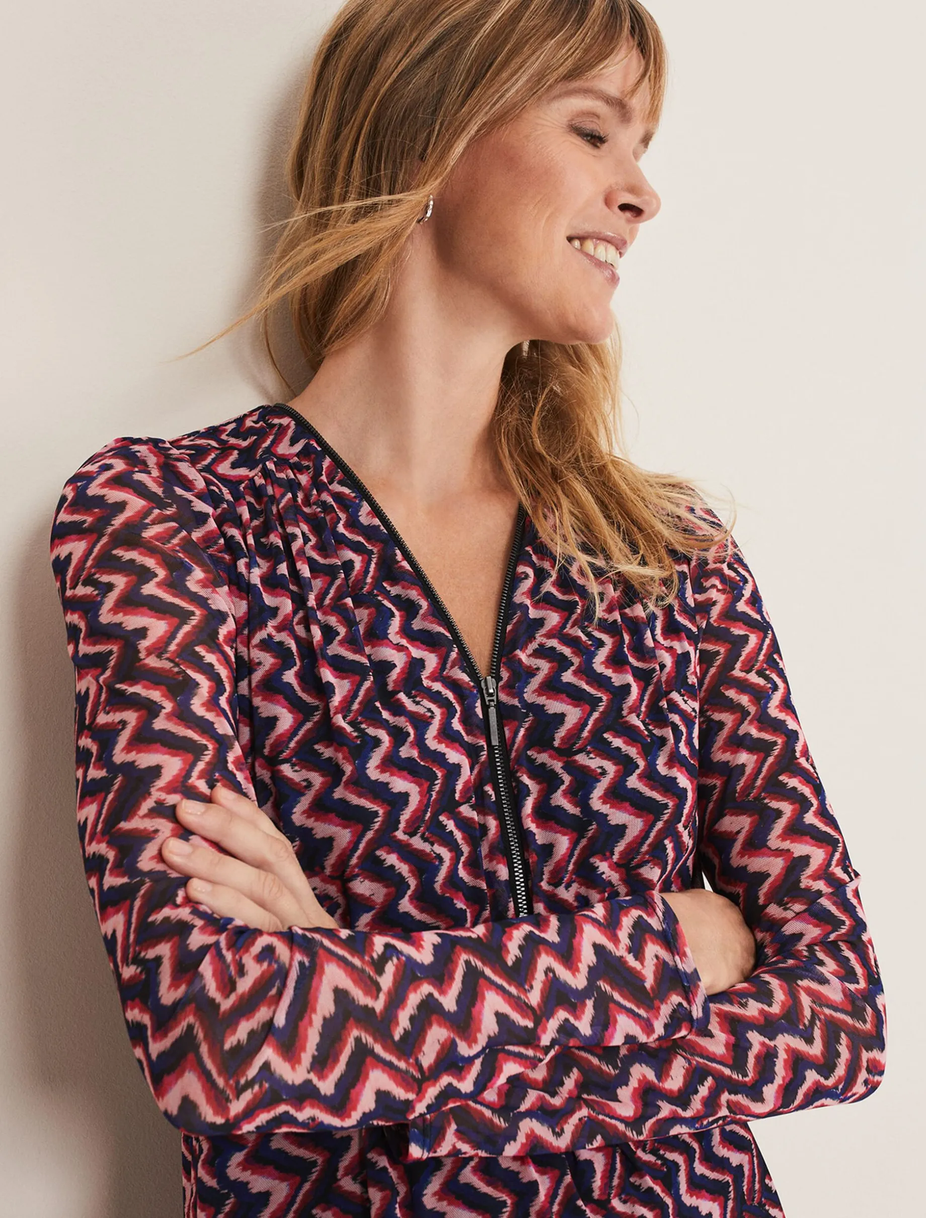 Dorathy Zig Zag Mesh Dress
