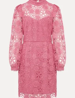 Doris Guipure Lace Highneck Dress