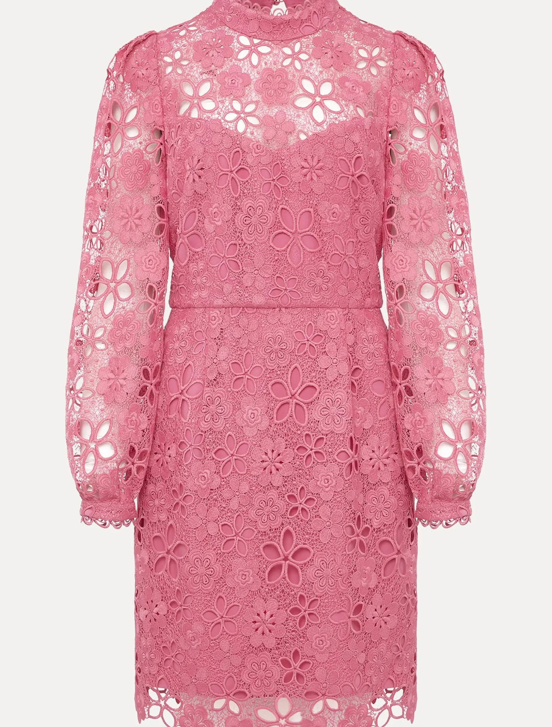 Doris Guipure Lace Highneck Dress