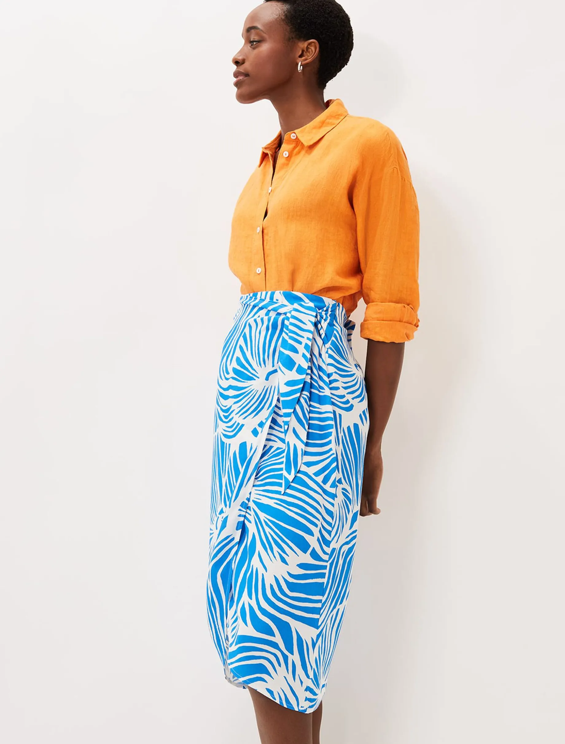 Dorothy Shell Print Wrap Skirt