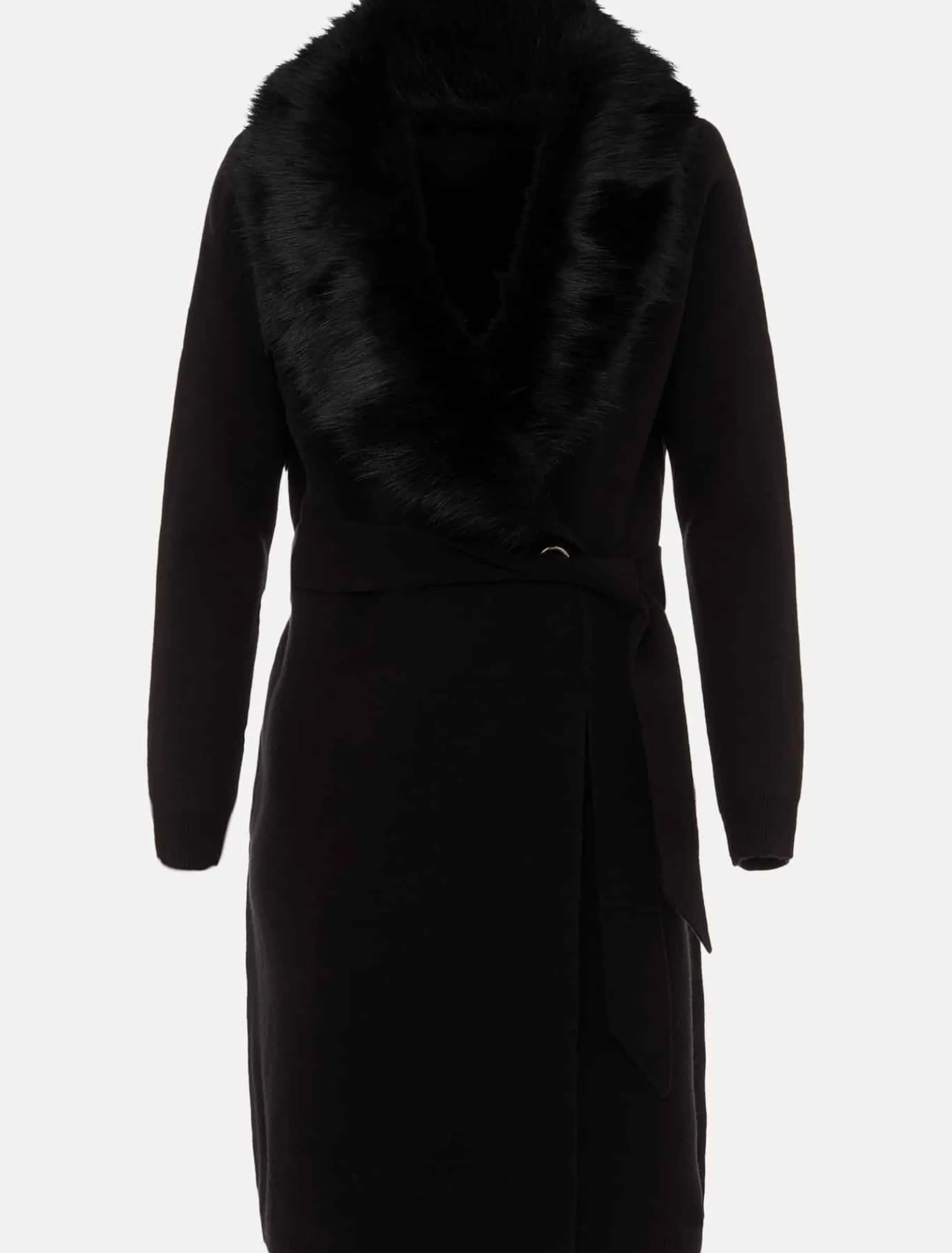 Edessa Fur Collar Wrap Coat