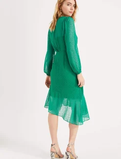 Elaina Flocked Spot Dress