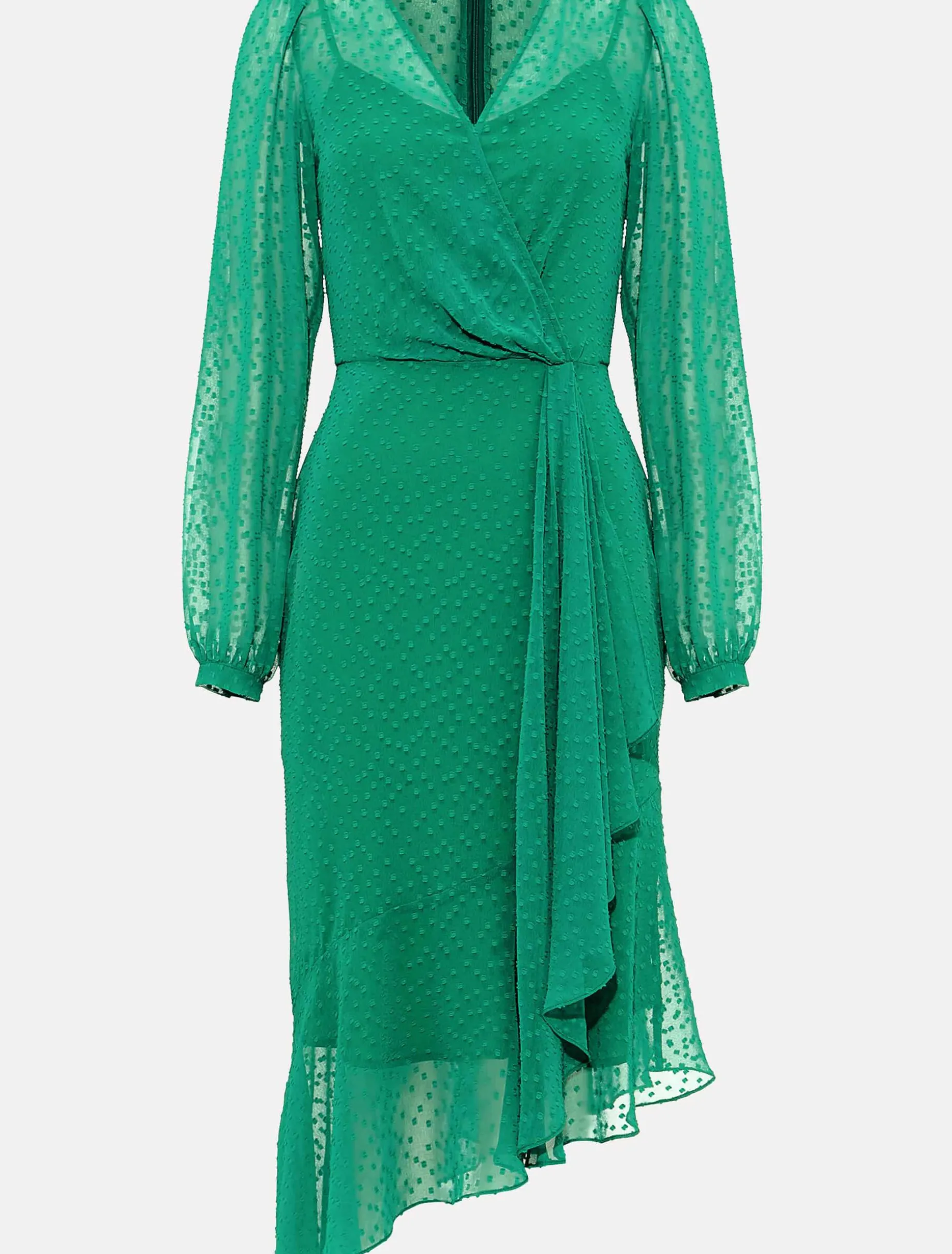 Elaina Flocked Spot Dress