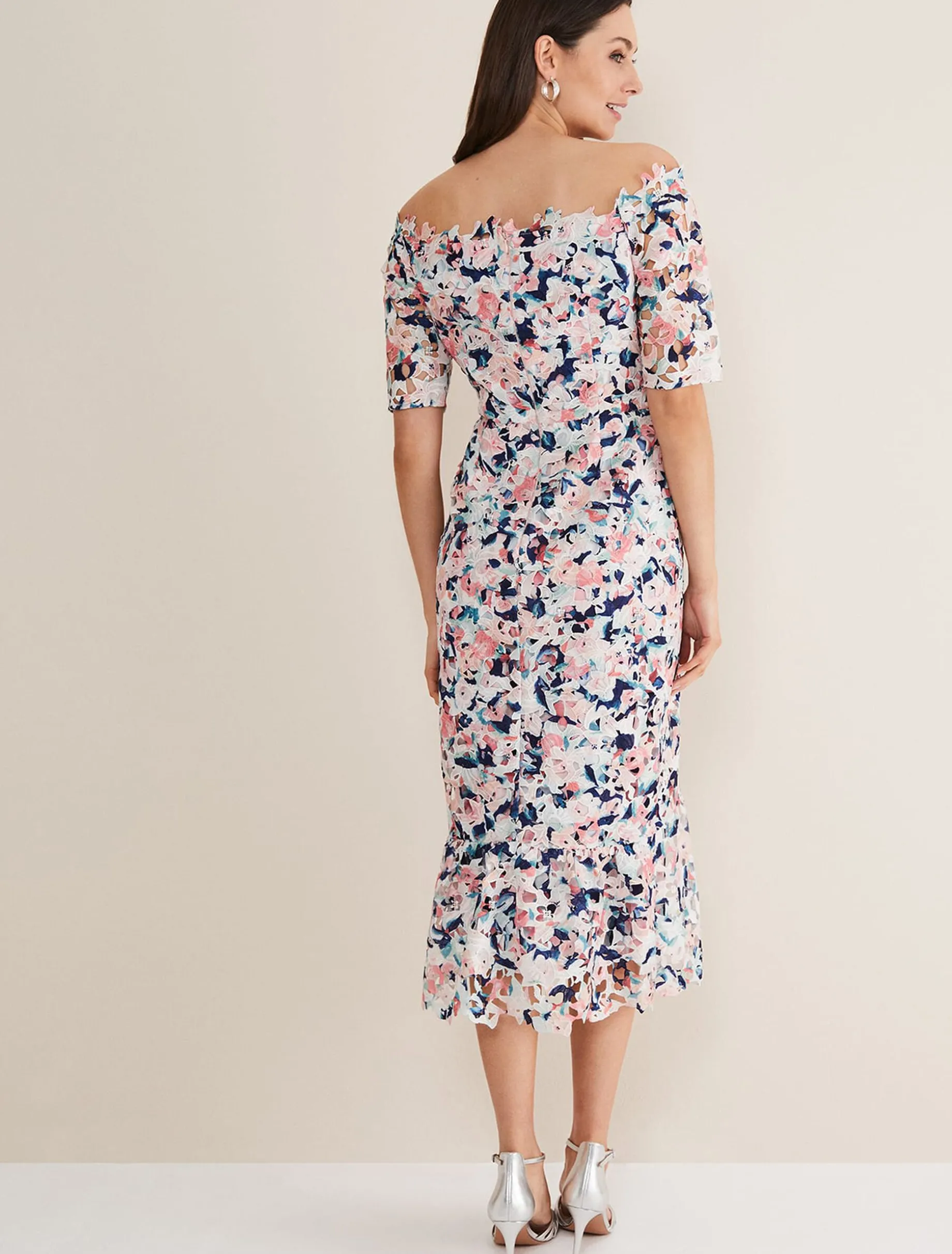 Elara Off Shoulder Floral Print Dress