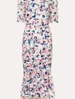 Elara Off Shoulder Floral Print Dress