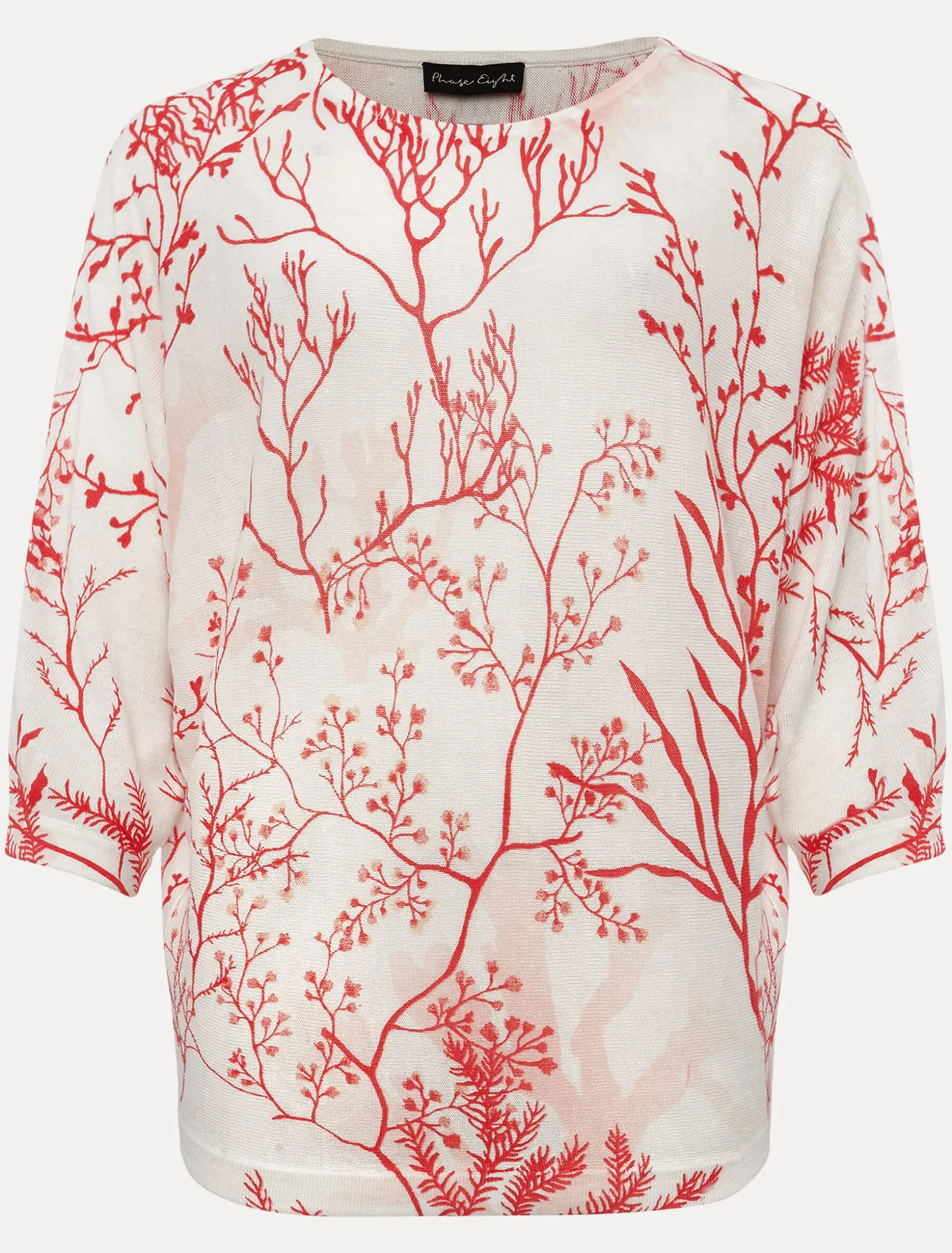 Eleanor Coral Print Linen Jumper