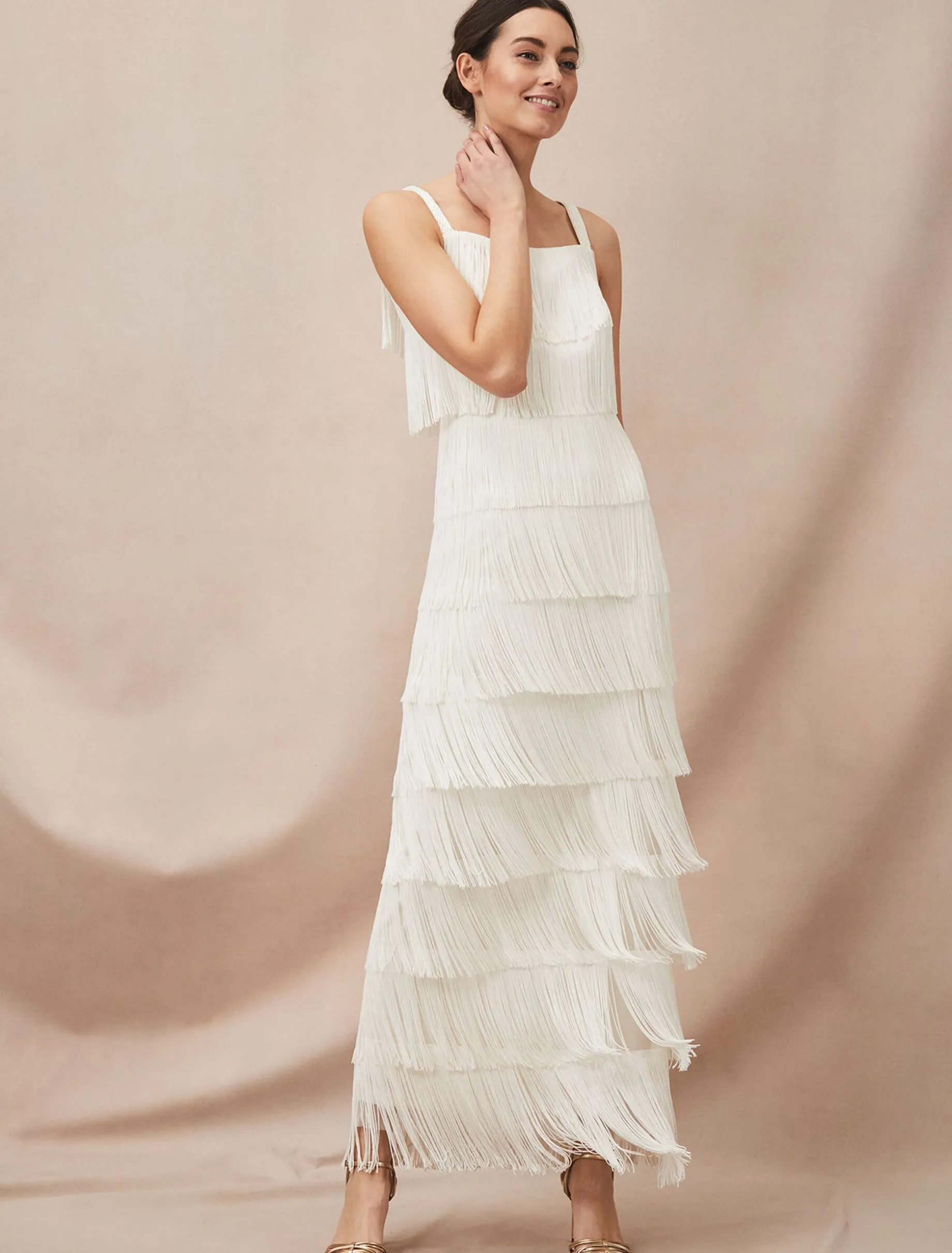 Elecia Fringe Wedding Dress
