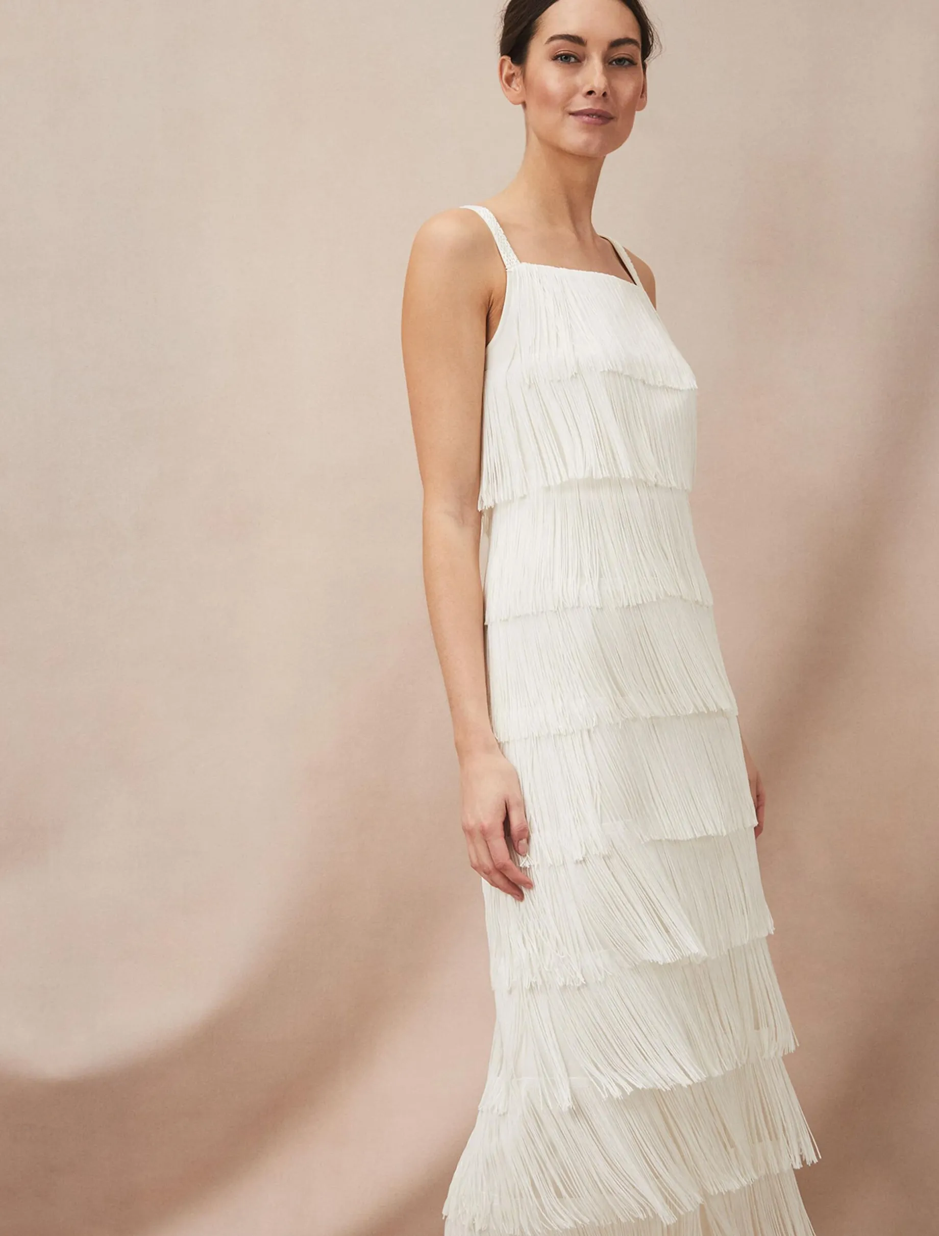 Elecia Fringe Wedding Dress