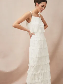 Elecia Fringe Wedding Dress