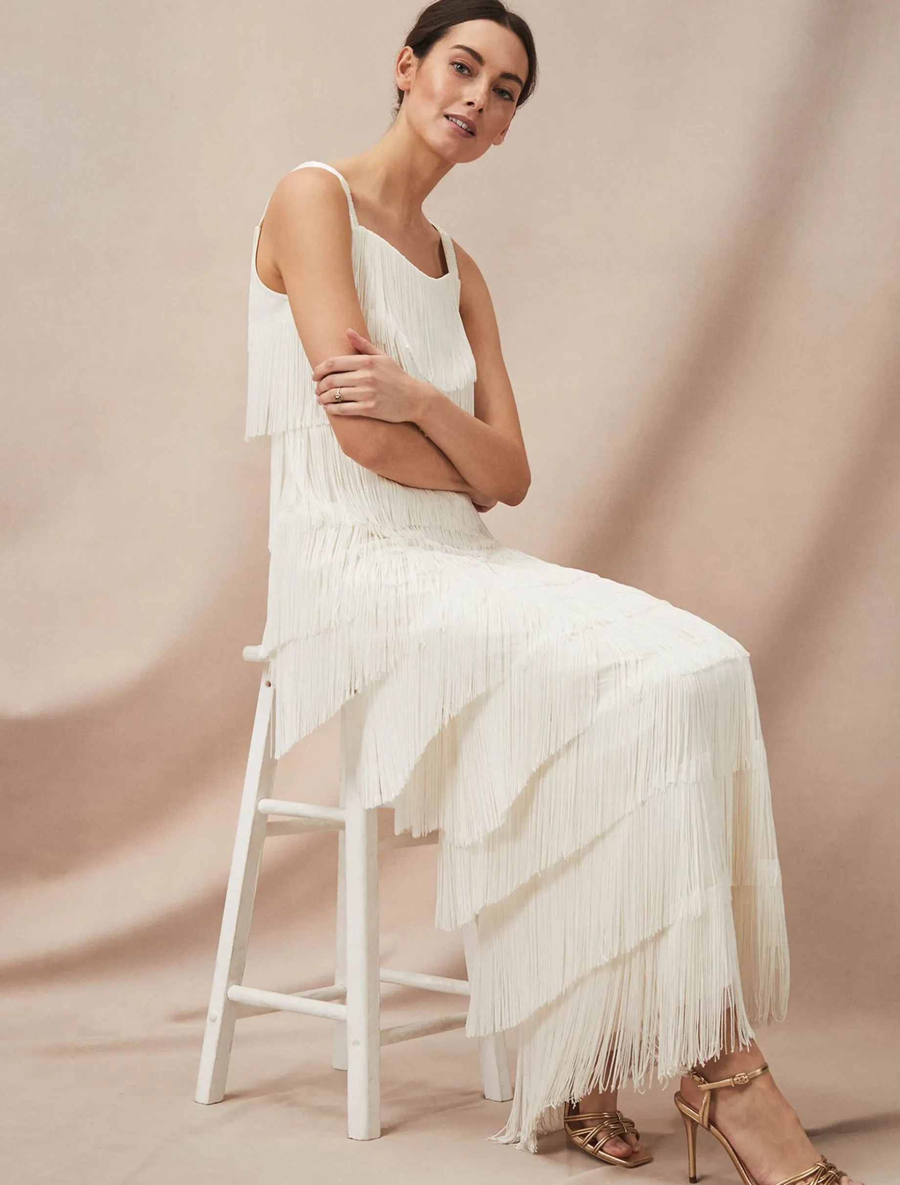 Elecia Fringe Wedding Dress