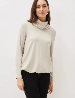 Elia Cowl Neck Blouson Top