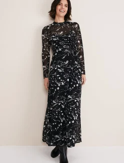 Elianna Splatter Long Sleeved Dress