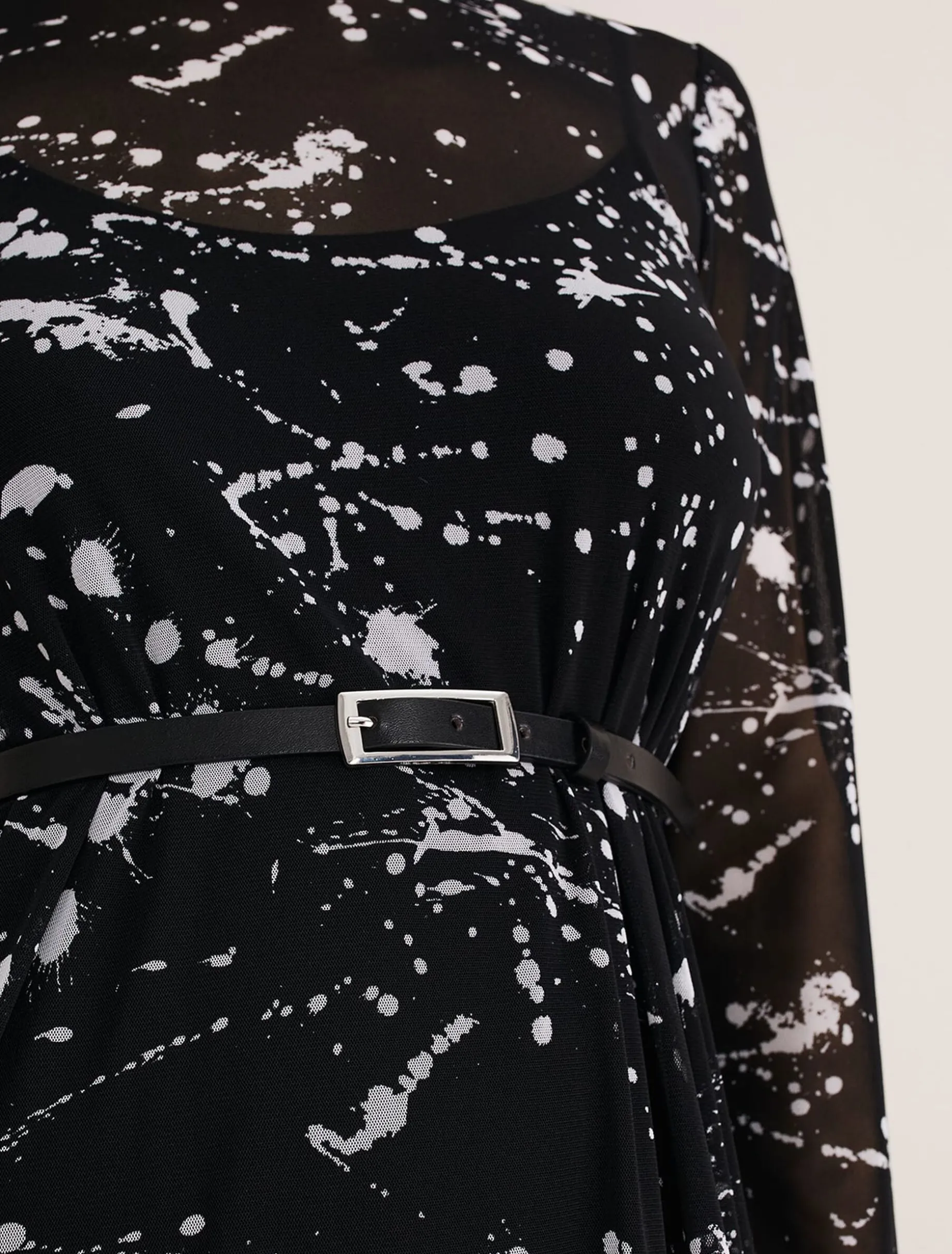 Elianna Splatter Long Sleeved Dress