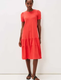 Elizebeth Cotton Tiered Midi Dress
