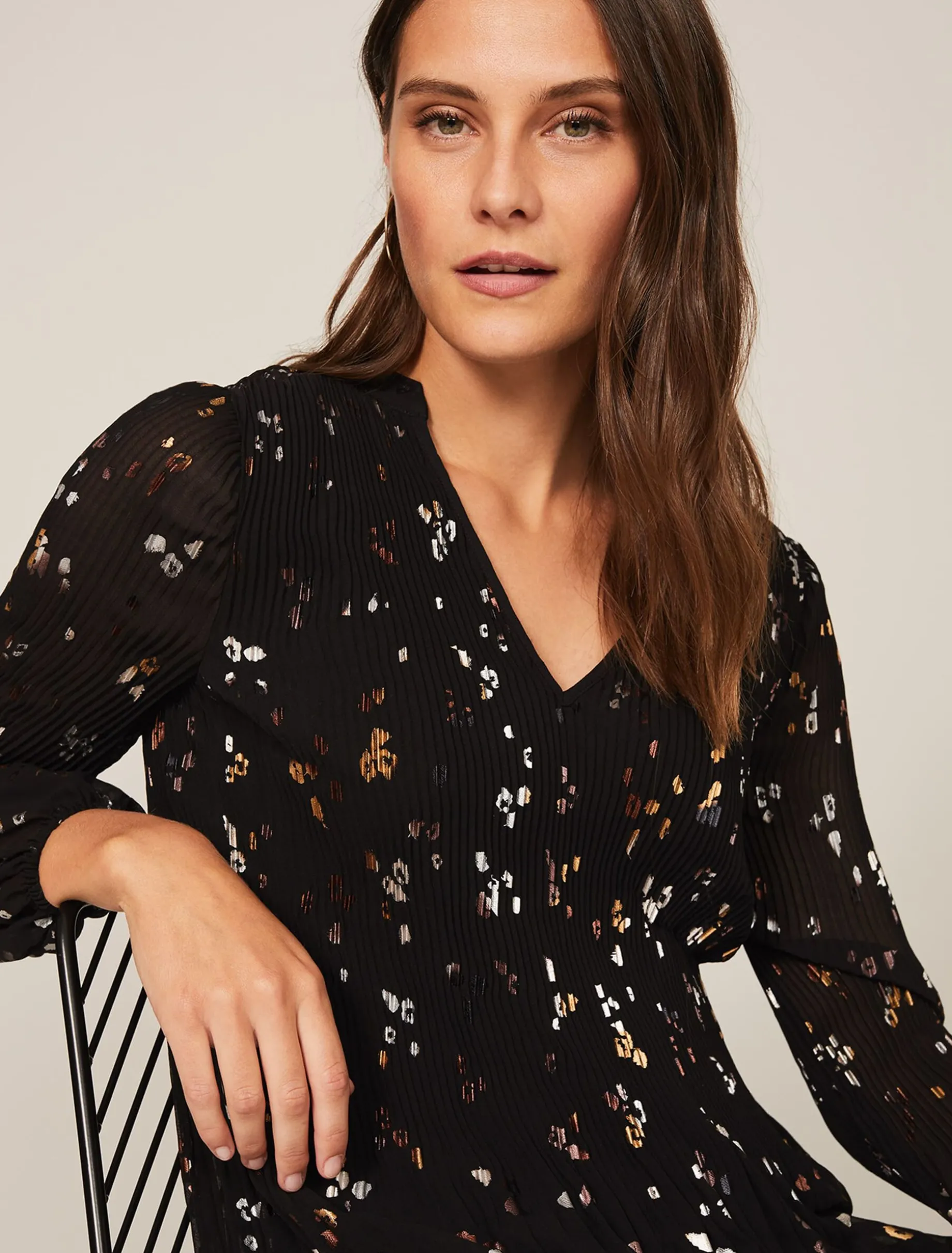 Ella Foil Spot Blouse
