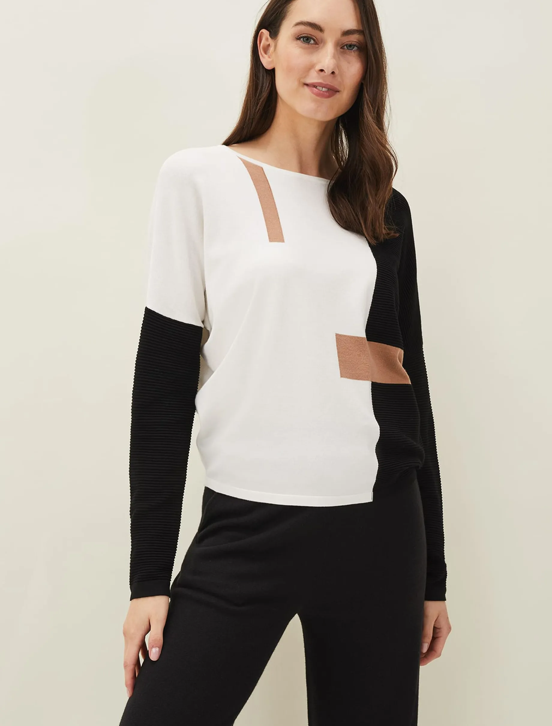 Ellan Colourblock Fine Knit Jumper