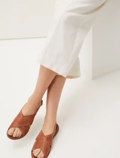 Elle Leather Crossover Sandals
