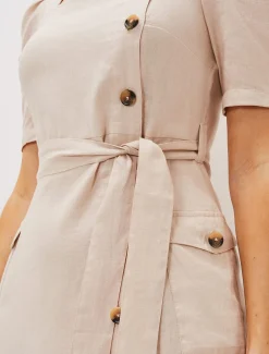 Elletta Square Neck Linen Dress