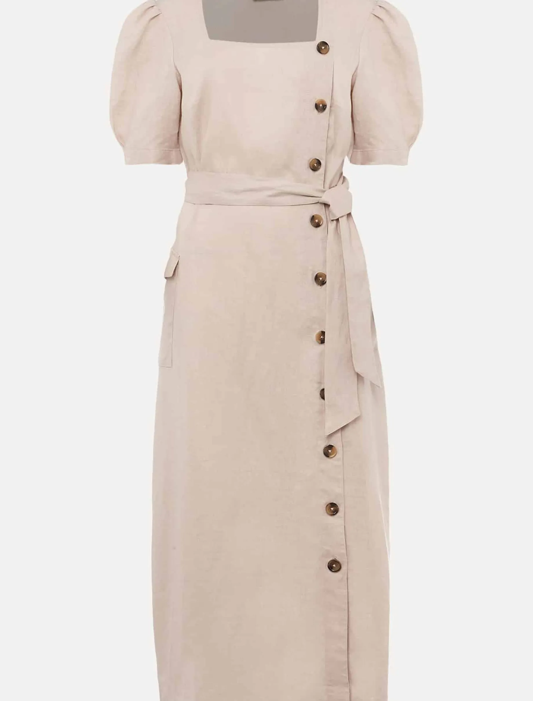 Elletta Square Neck Linen Dress