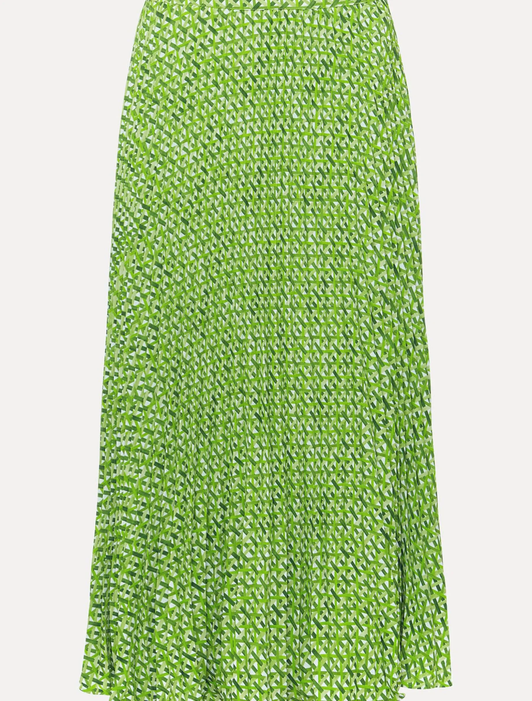 Elmina Geo Pleated Midi Skirt